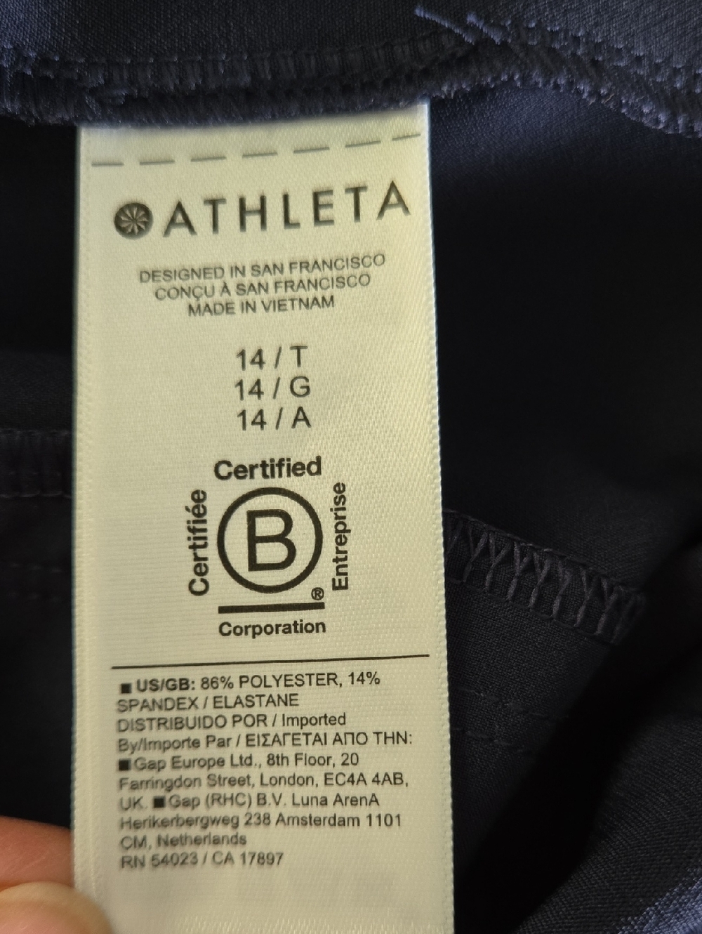 Athleta Women's Endless High Rise Pants Size 14T Blue. Like new! - Picture 7 of 10